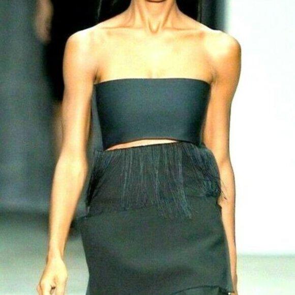 $3K CK COLLECTION Fringe Slit Top/ Mini Dress Boxy - Picture 7 of 10